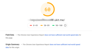 Rezultatul Google Speed Insight pentru un site simplu creat în uKit